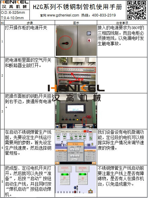 不銹鋼制管機焊管生產(chǎn)線使用說明